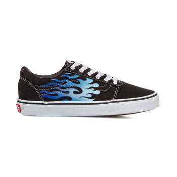 Sneakers nere da ragazzo con fiamma azzurra sul lato Vans Ward Flame, Brand, SKU s354500039, Immagine 0